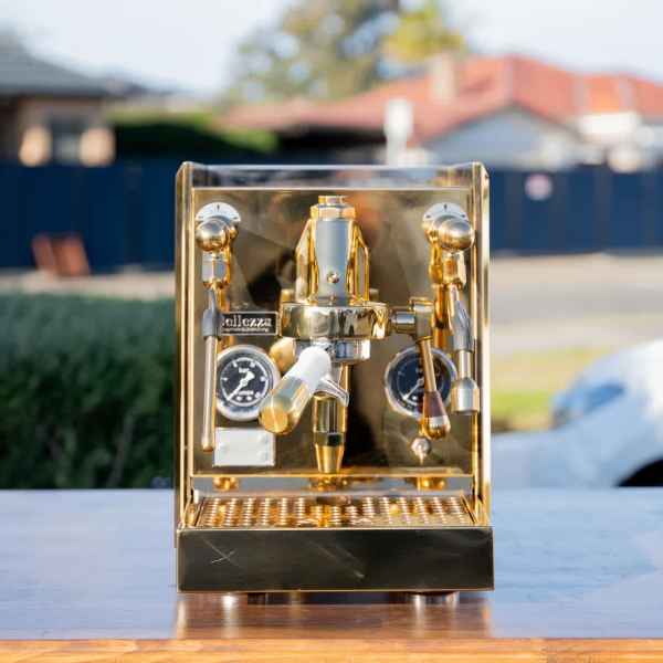 24 Cart Gold Plated Bellezza Francesca Custom Semi Commercial Coffee Machine - Australia - Di Pacci