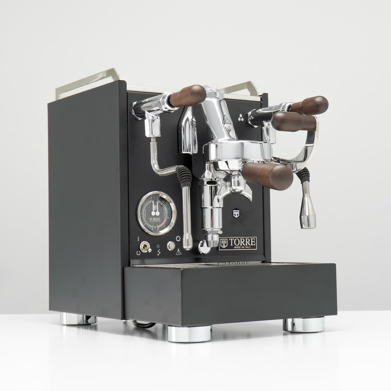 Torre Luigino TSP MT Matte Black with Wood and Joystick Coffee Machine - Australia - Di Pacci