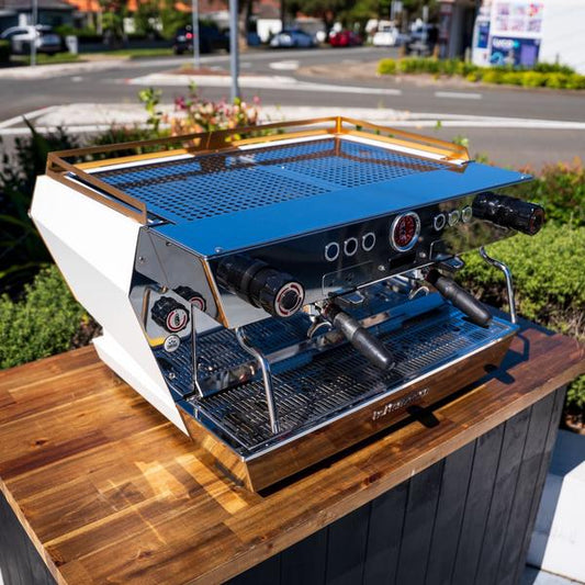 Stunning As New White Gold KB90 2 Group Rare Used Coffee Machine