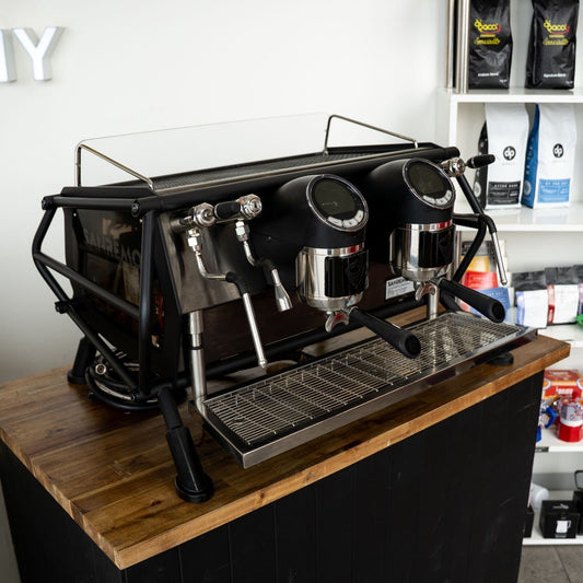 Pre Loved Black Sanremo Cafe Racer Naked 2 Group Coffee Machine