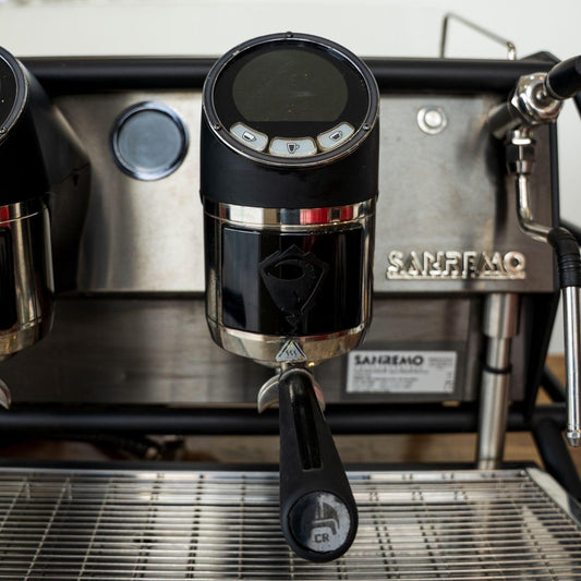Pre Loved Black Sanremo Cafe Racer Naked 2 Group Coffee Machine