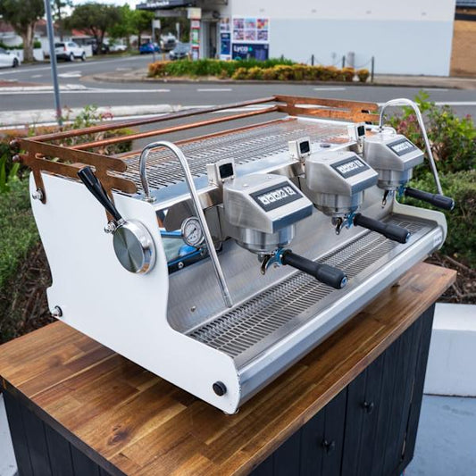3 Group Pre Loved Custom white & bronze Synesso Coffee Machine - Australia - Di Pacci