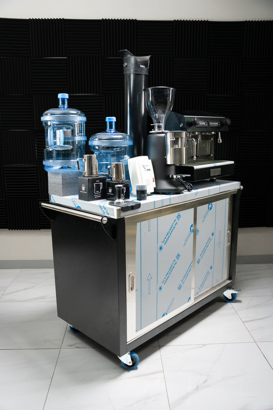 10 Amp Coffee Cart Package With 1200MM Stainless Steel Cart