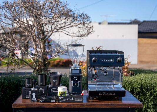 Carimali Nimble 1 Group 10 Amp & Carimali X010-OD Grinder Package + Precision Accessories