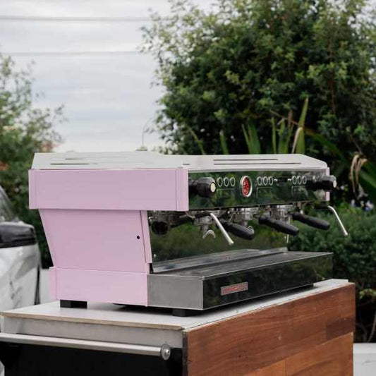 Beautiful Baby Pink 3 Group La Marzocco PB Commercial Coffee Machine - Australia - Di Pacci