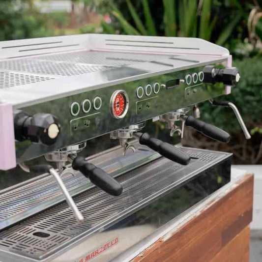 Beautiful Baby Pink 3 Group La Marzocco PB Commercial Coffee Machine - Australia - Di Pacci