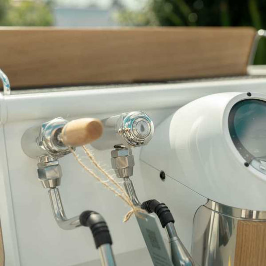 Beautiful Brand New 2 Group Sanremo Cafe Racer White & Timber - Australia - Di Pacci