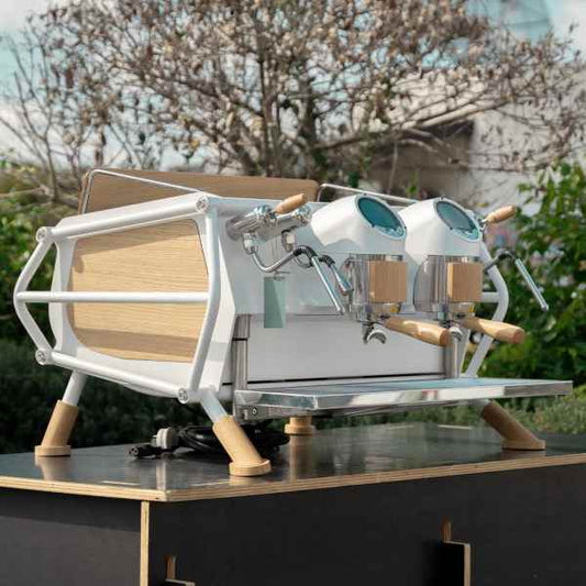 Beautiful Brand New 2 Group Sanremo Cafe Racer White & Timber - Australia - Di Pacci