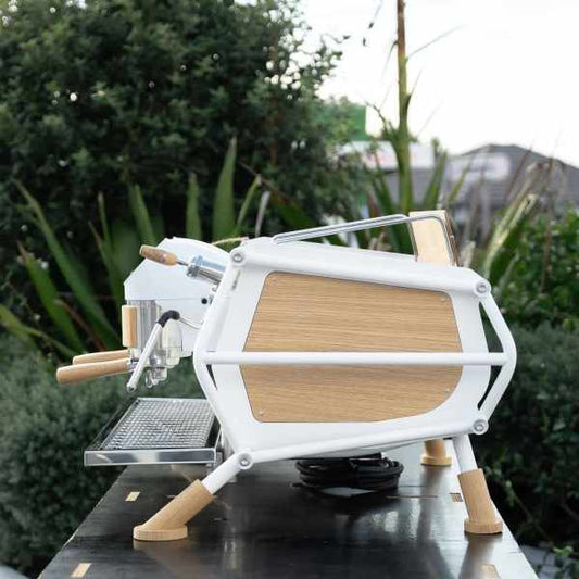 Beautiful Brand New 2 Group Sanremo Cafe Racer White & Timber - Australia - Di Pacci