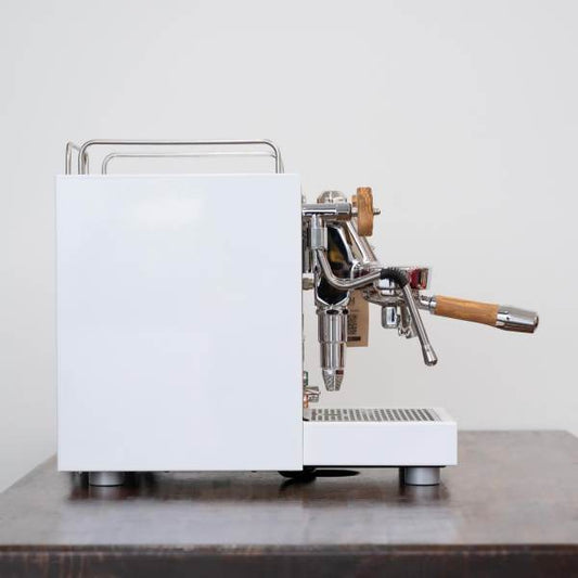 Brand New Custom White ECM Mechanika Slim With Timber Kit Coffee Machine - Australia - Di Pacci
