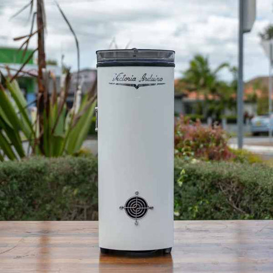 Clean Pre Loved Mythos One In White Commercial Coffee Grinder - Australia - Di Pacci