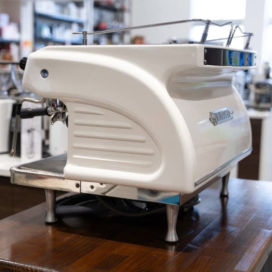 Clean Pre Owned 2 Group Tall Cup 15 Amp Expobar Rugerro Coffee Machine - Australia - Di Pacci