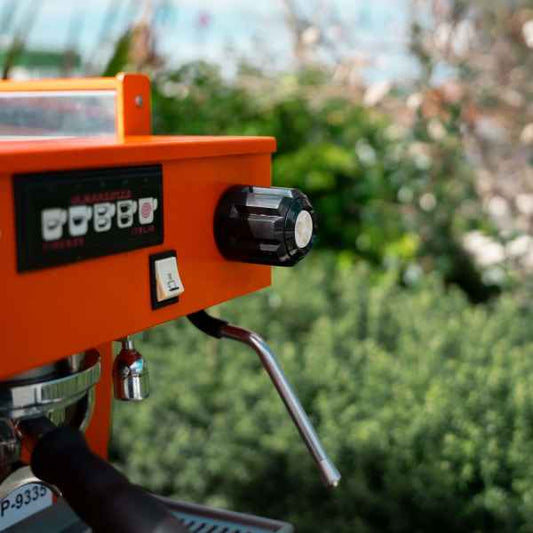 Custom 3 Group Fire Orange La Marzocco Linea Commercial Coffee Machine - Australia - Di Pacci