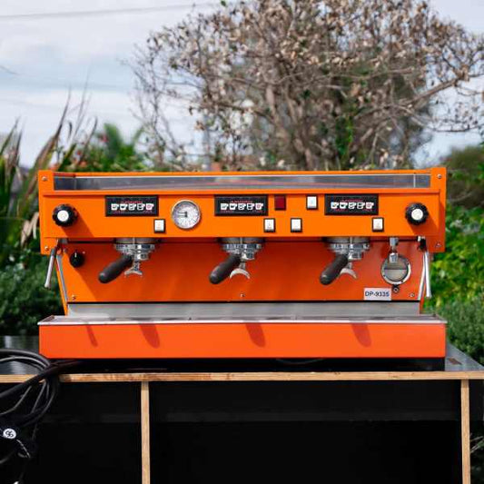 Custom 3 Group Fire Orange La Marzocco Linea Commercial Coffee Machine - Australia - Di Pacci