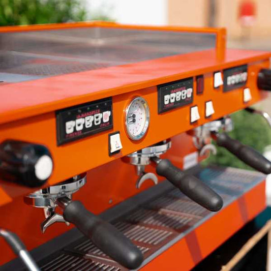Custom 3 Group Fire Orange La Marzocco Linea Commercial Coffee Machine - Australia - Di Pacci