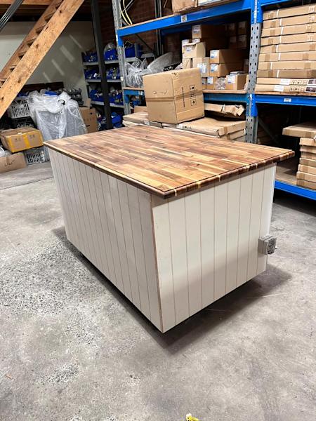 Custom Heavy Duty Timber Coffee Cart White 1600mm - Australia - Di Pacci