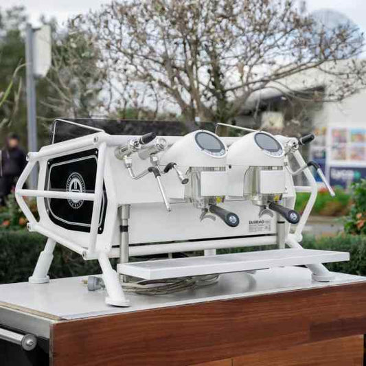 Display Demo Sanremo Cafe Racer Naked White 2 Group Coffee Machine - Australia - Di Pacci
