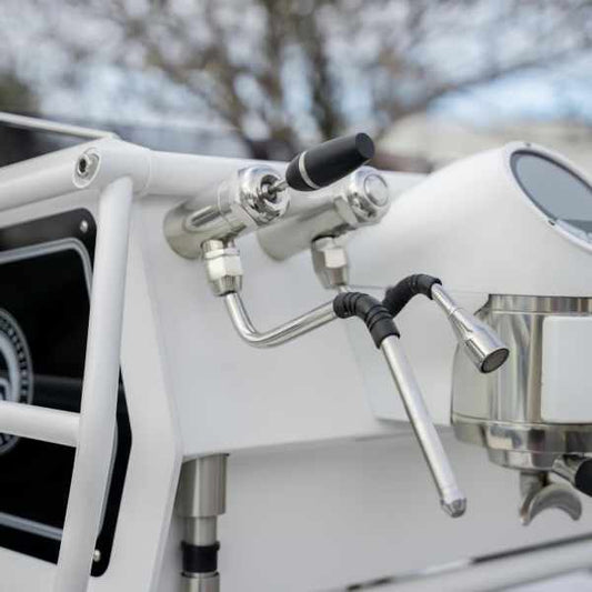 Display Demo Sanremo Cafe Racer Naked White 2 Group Coffee Machine - Australia - Di Pacci