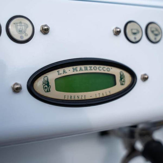 Fully Serviced 3 Group La Marzocco GB5 In Gloss White Coffee Machine - Australia - Di Pacci