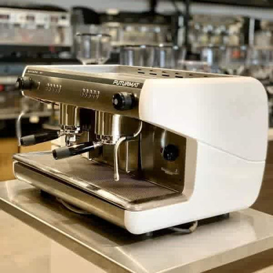 Futurmat 2 group Futurmat White Immaculate Commercial Coffee Machine - Australia - Di Pacci