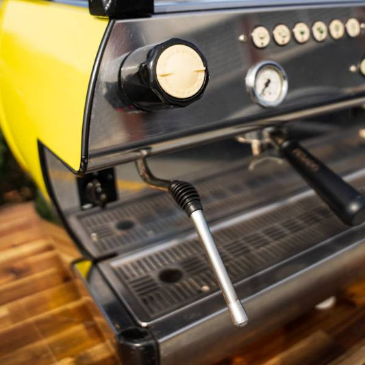Hard to Come By La Marzocco GB5 – 2 Group Pre - Loved in Stunning Yellow - Australia - Di Pacci