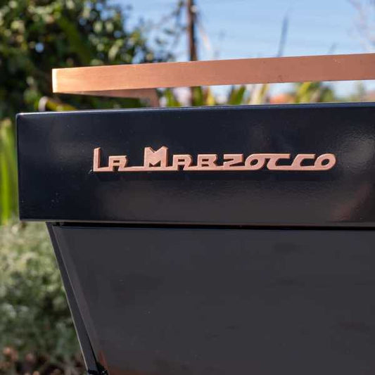 Immaculate 3 Group Custom La Marzocco PB In Black & Brass - Australia - Di Pacci