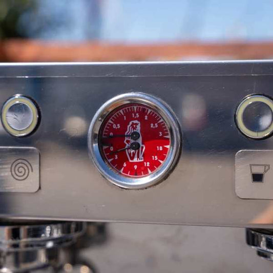 Immaculate 3 Group Custom La Marzocco PB In Black & Brass - Australia - Di Pacci