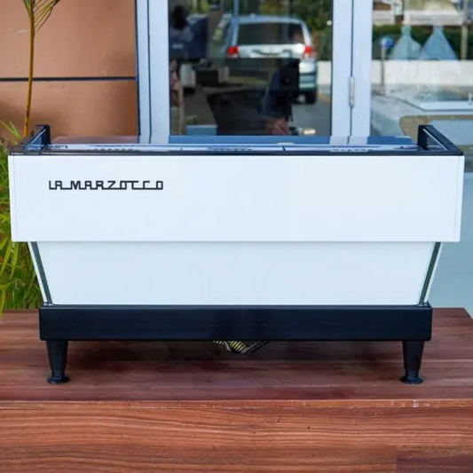 Immaculate Custom White La Marzocco Linea Commercial Coffee