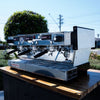Immaculate La Marzocco Linea AV Gloss White with Chrono Shot Timers - Australia - Di Pacci