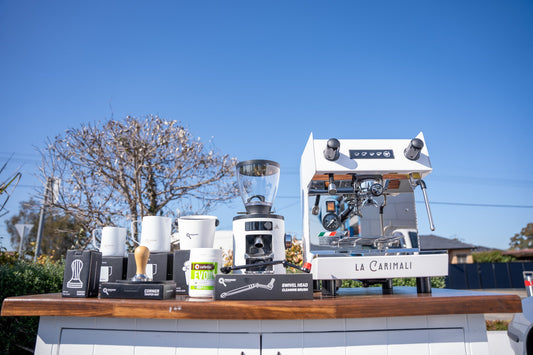 La Carimali Nimble 1 Group White Coffee Machine, Mahlkonig X54 Grinder & Accessories Package - Australia - Di Pacci