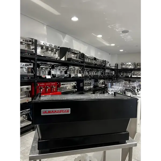 Late Model 3 Group La Marzocco Linea Black Commercial Coffee