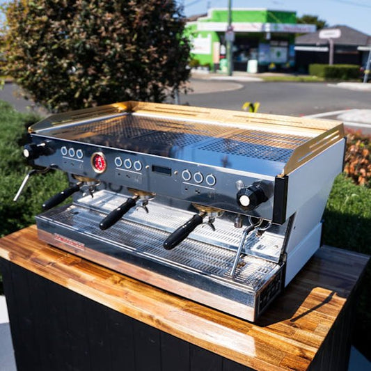 Late Model 3 Group La Marzocco PB – Custom White with Brass Accents - Australia - Di Pacci