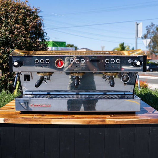 Late Model 3 Group La Marzocco PB – Custom White with Brass Accents - Australia - Di Pacci