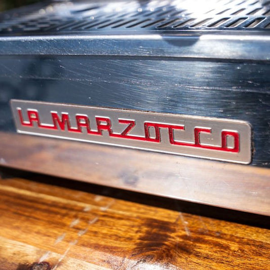 Late Model 3 Group La Marzocco PB – Custom White with Brass Accents - Australia - Di Pacci