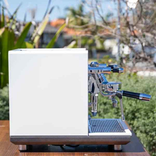 New ECM Synchronika II In Gloss White With Dosserless Grinder PACKAGE - Australia - Di Pacci