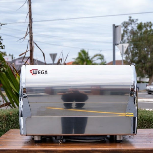 Pre Loved 2 Group Wega Polaris Commercial Coffee Machine In Chrome - Australia - Di Pacci
