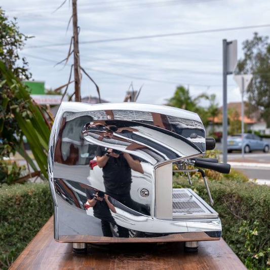 Pre Loved 2 Group Wega Polaris Commercial Coffee Machine In Chrome - Australia - Di Pacci