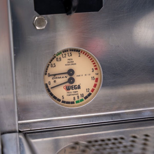 Pre Loved 2 Group Wega Polaris Commercial Coffee Machine In Chrome - Australia - Di Pacci