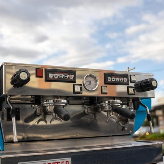 Pre Loved Custom 2 Group La Marzocco FB70 In Sky Blue - Australia - Di Pacci