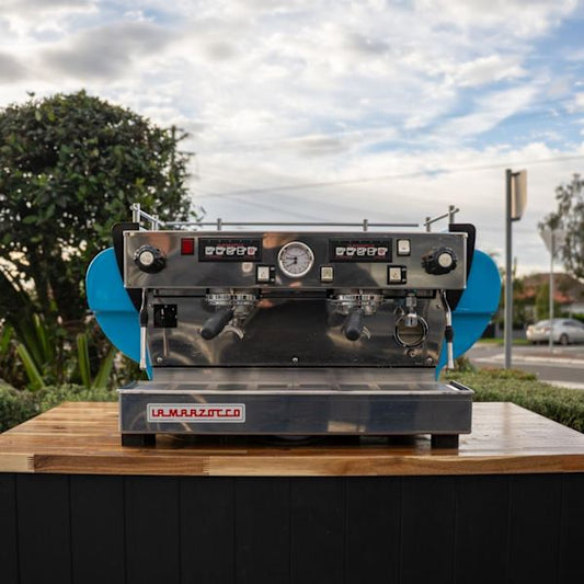 Pre Loved Custom 2 Group La Marzocco FB70 In Sky Blue - Australia - Di Pacci