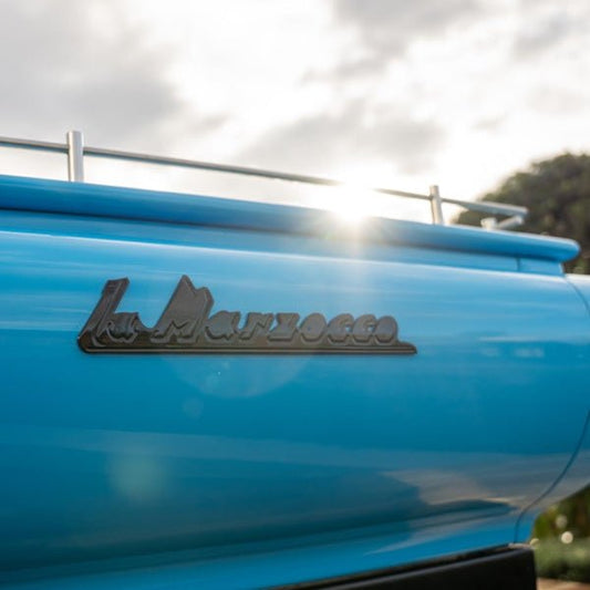 Pre Loved Custom 2 Group La Marzocco FB70 In Sky Blue - Australia - Di Pacci