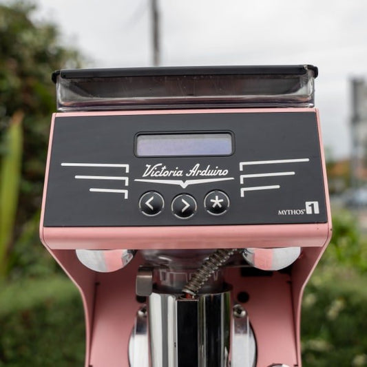 Pre Loved Custom Peach Mythos One Coffee Bean Espresso Grinder - Australia - Di Pacci