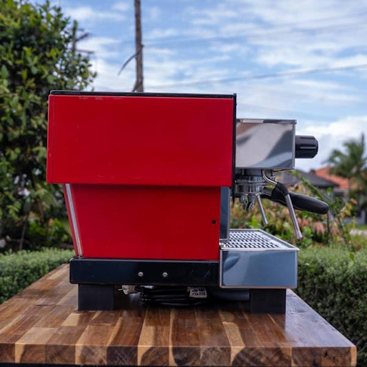 Pre Loved Custom Red 2 Group La Marzocco Linea Av Coffee Machine - Australia - Di Pacci