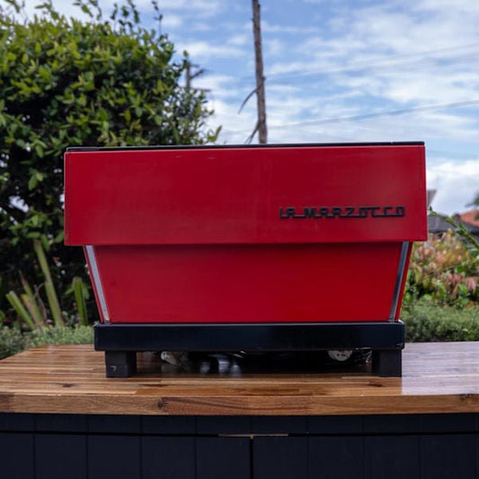 Pre Loved Custom Red 2 Group La Marzocco Linea Av Coffee Machine - Australia - Di Pacci