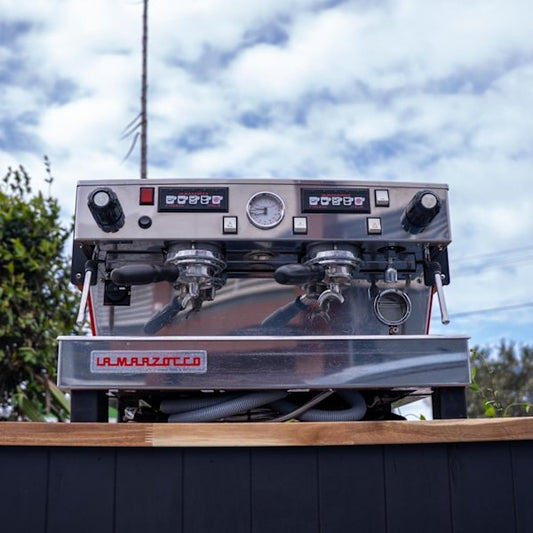 Pre Loved Custom Red 2 Group La Marzocco Linea Av Coffee Machine - Australia - Di Pacci