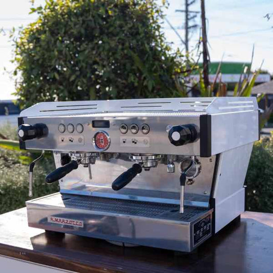 Pre Loved La Marzocco Pb 2 Group In Gloss White Coffee Machine - Australia - Di Pacci