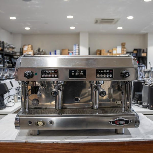 Pre Loved Tall Cup Wega Polaris Commercial Coffee Machine In Chrome - Australia - Di Pacci