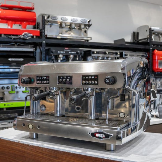 Pre Loved Tall Cup Wega Polaris Commercial Coffee Machine In Chrome - Australia - Di Pacci