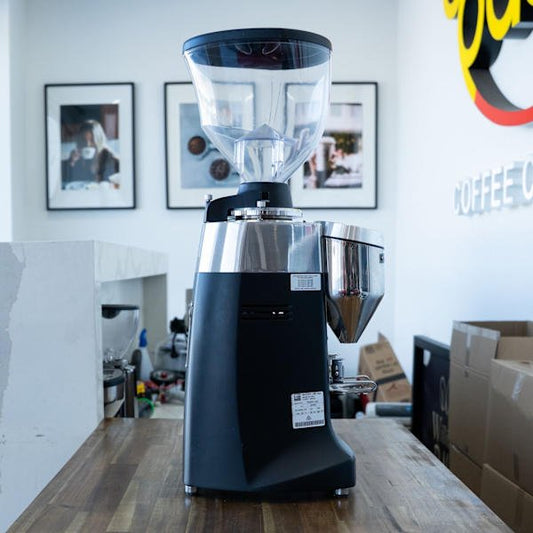 Pre - Owned Mazzer Robur S Electric Coffee Grinder Black Commercial - Australia - Di Pacci
