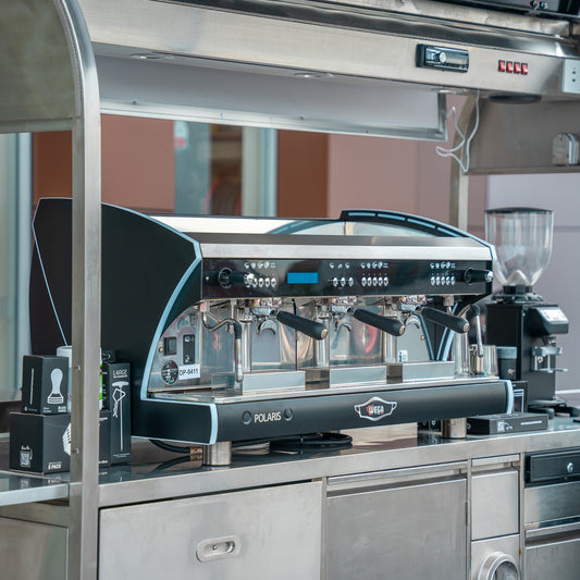 PRECISION LARGE LOCKABLE COFFEE CART PACKAGE WITH WEGA POLARIS TRON 3 GROUP DIP DKS - 65 - Australia - Di Pacci